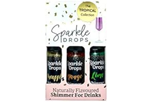 Sparkle Drops The Tropical Collection Shimmer Set for Drinks, Prosecco, Sparkling Wine, Gin, Vodka, Cocktails (30ml)