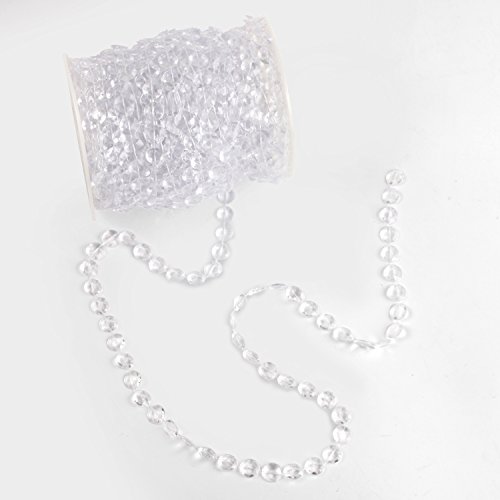 Airkoul 30M Girlande Kristall Diamant Acryl Hochzeit Party hängende Dekoration Perlenvorhang Vorhang Strang (30M, klar) - 7