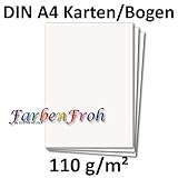 DIN A4 Papier Planobogen - Hochweiss | 50 Stück | 110 g/m²...