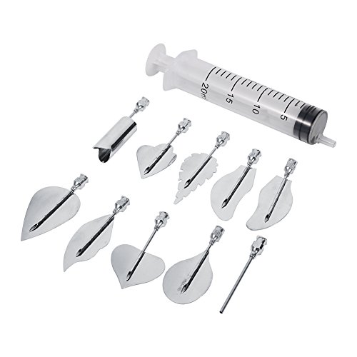 3D Pudding Cake Decorating DIY Tool Set 10 Needles + 1 Syringe Gelatin Art Tools Kitchen (G)