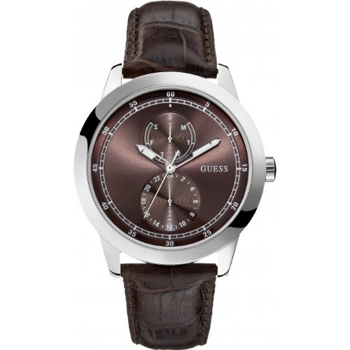 Guess Herren-Armbanduhr XL Diameter Analog Leder W75065G2 Guess Herren-Armbanduhr XL Diameter Analog Leder W75065G2