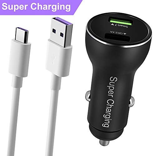 ACOCOBUY Super Charge Chargeur de Voiture, Dual Port USB Adaptateur de Voiture avec câble de 1m USB ACOCOBUY Super Charge Chargeur de Voiture, Dual Port USB Adaptateur de Voiture avec câble de 1m USB