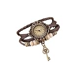 weimay Uhren Armband Leder Vintage Armbanduhr für Mädchen und Frauen (braun) Medium braun
