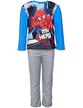 Marvel Spiderman Fleece Schlafanzug, blau/grau, Gr. 98-128