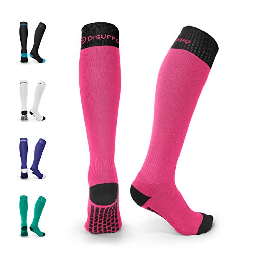 DISUPPO Chaussette de Contention, Bas de Contention Chaussettes de Compression pour Hommes et Femmes, pour Football, Sportive, Cyclisme, Boost Stamina, Circulation, Fatigue Réduite