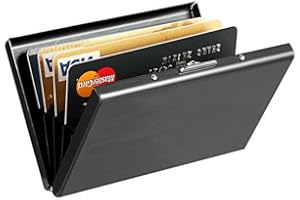 KEQAR Porte-Cartes RFID en Métal, Étui Carte Bancaire pour Femme et Homme, Porte-Cartes avec 10 Compartiments, Protection RFID & NFC, Étui Métallique pour Cartes et Visites