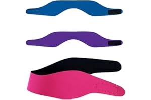 CuiCanfla 3 Piezas Diadema de Natación Multifuncional, Diadema Impermeable con Protección para los Oídos, ajustable, elástica, equipo de deportes acuáticos para nadar y surfear