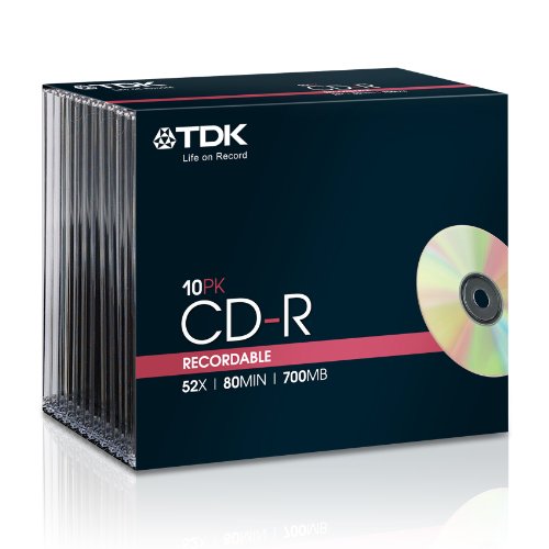 TDK T18761 CD-R Rohling 700MB / 80 Minuten in Jewel Case (10 Stück) 52x Speed