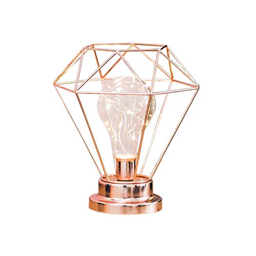 Preisvergleich Produktbild Mode Diamant Form Schreibtischlampe Batteriebetriebene Schlafzimmer Dekoration Tablet Nachtlicht Mit Schalter Eisen Kunst Fotografie Requisiten