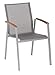 Produktbild Stern Stapelsessel Top, Gestell graphit, Bezug silber-grau, Teakarmlehnen