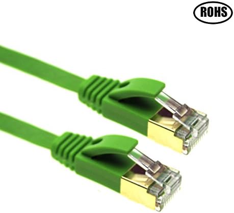 5m Ethernet Cable Cat6 Flat,Network wire Cat .6a / 5e / 5 Ethernet Patch cord,Internet Cable with Rj45 Snagless Connectors （Green)