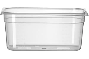 HENDI Gastronormbehälter, Temperaturbeständig von -40° bis 80°C, Skalierung, Geruchs- und geschmackneutral, 5,7L, Polypropylen, GN 1/3, 325x176x(H)150mm, Transparent