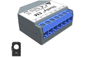 Shelly EM + 1 PINZA AMPEROMETRICA fino a 50A per misurazione consumo elettrico casa