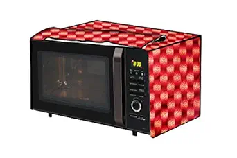 The Furnishing Tree Microwave Oven Cover for Borosil Prima 25 Liter 1500 Watt Convection Oven Toaster Griller (OTG) Gingham Pattern Red