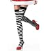 Move&Moving(TM) Ladies Pair Elastic Stripes Design Thigh High Stockings Black White