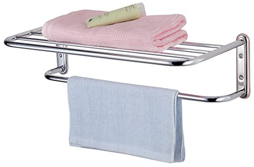 Chrome Wall Mounted Bathroom Towel Holder Shelf Rack by Top Home Solutions