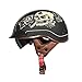 Produktbild TORC Matt Black DOT Motorrad Half Helm mit Drop Visier für Cruiser Chopper Biker Lucky Skull,XXL61~62cm
