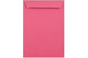 4ABOXES LTD C4 Coloured Envelopes for A4 Paper/Card Peel & Seal Flap Envelopes Pack of 10 (Bright Pink Peel & Seal)