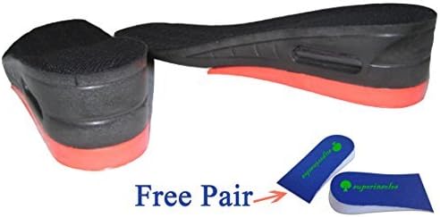 Dual Air Cushion Heel Lift Height Increase Insoles: Extra Heel Cushioning; Get One Free Foam Heel Lift Pads-UK Dispatch
