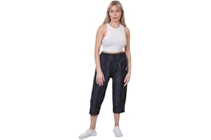 BLACK BERRY CherryBerry Women Ladies Elasticated Cotton Stretch Capri Cropped 3/4 Trousers UK 10-22 Size