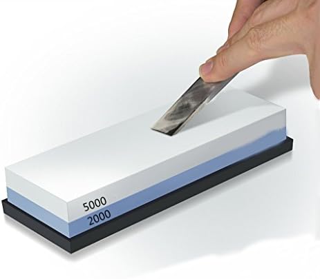 AOAO High Quality Grindstone, 100% Double-Sided Knife Sharpening Stone 1000/3000，2000/5000,3000/8000 Whetstone Knife Sharpener (2000 / 5000)