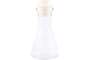 iplusmile Erlenmeyer Flacon Scientifique Flacon en Verre Étroite Erlenmeyer Flacon avec Bouchon en Caoutchouc pour Étudiants de Chimie Erlenmeyer 150mml