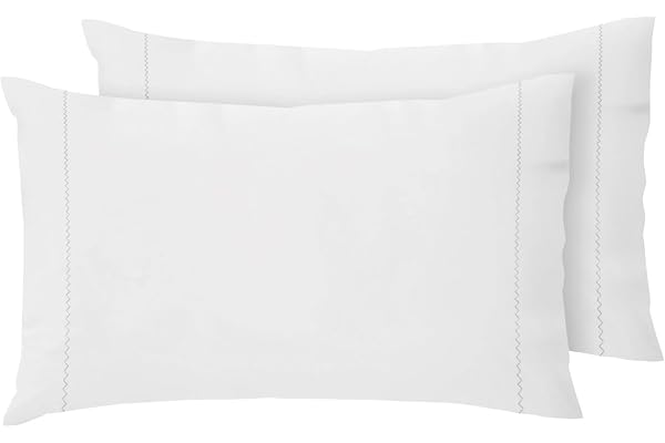 Set med 2 örngott 100% ren bomull med flipsäck - 50 x 80 cm - Toronto vit bomull