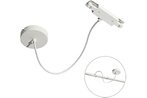QAZQA - Power supply with round mounting plate for 1-phase rail white - Iconic I Living Room I Bedroom - Steel Round - LED Suitable