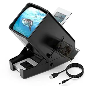 DIGITNOW 35mm Slide and Film Viewer, 3X Magnification, Battery Operation, LED Lighted Illuminated Viewing ?for 35mm Slides & Positive Film Negatives(4AA Batteries Included)