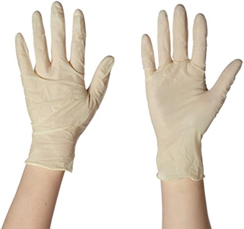 FZ Skin 2901870103 Latex Powder Free Gloves Exploration AQL 1, Size Large, Box of 100