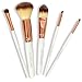 Lily England Rose Gold 5 Piece Best Make Up Brushes Set With Case. Kit Includes Powder & Blush Brush, Foundation Brush, Eye Shadow Brush, Lip Brush & Angled Brow Makeup Brush - Ideal Christmas Gift