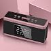 Produktbild FENGCLOCK Wecker Digital Funkuhr, Portable Bluetooth-Lautsprecher Subwoofer Elektronische Uhr, AUX/TF-Karte FM Radio Tischuhr, Nachttisch-LED-Wecker,Pink