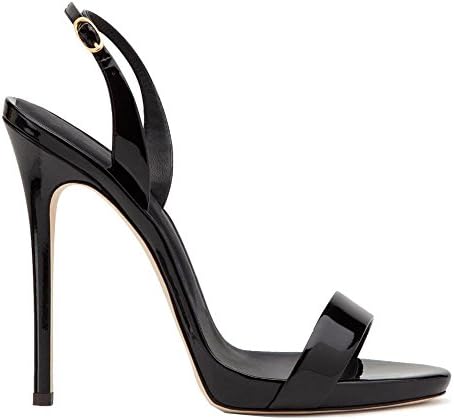 sandals women thin high heels hollow leather open toe wedding stage party work nightclub casual strap buckle shoes . black . 43