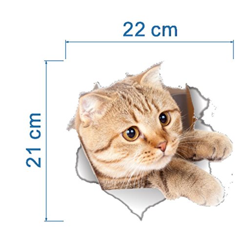 Ouneed® Wandaufkleber Wandtattoo Wandsticker , 3D Toilettendeckel Wand-Aufkleber-Loch-Ansicht-Badezimmer-Wohnzimmer-Ausgangsdekor-Abziehbild-Wand-Aufkleber (B) - 4