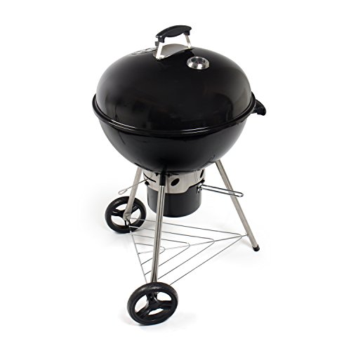 Rustler RS-0876 Holzkohle Kugelgrill, 58 cm, schwarz, 57 x 57 x 106 cm