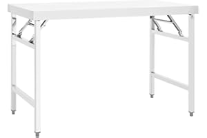 vidaXL Tavolo da Lavoro Cucina Pieghevole 120x60x80 cm in Acciaio Inox