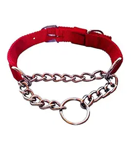 PSK PET MART and Durable Dog Choke Collar Large Dogs, Red, 1.25 Inch