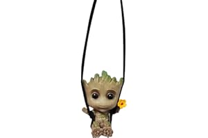 N\C Swinging Groot resin Car Hanging Ornament Cute Anime Accessories Hanging for Car Interior Car Rearview Mirror Pendant Auto Decoraction Accessories Ornaments Crafts Doll For Birthday