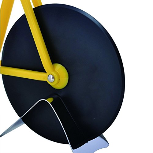 Pizzaschneider Fahrrad-Pizza-Schneider-Pizza-Schneidmaschine durch Yuxing, doppelte Edelstahl-Pizza-Schneiden-Räder mit einem Standplatz (Weiß & Schwarz) - 7