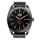 Smart Watch, Bluetooth 4.0 Wasserdichte Smart Watch Mit Herzfrequenz-Blutdruck-Schlafmonitor-Schrittzahl Für Android IOS Phone Black,Blacksteel