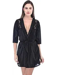 Bomshel Sexy Satin Nightwear robe Nightdress for Women