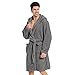 Produktbild DecoKing 36945 Bademantel L graphit kurz Damen Herren Unisex mit Kapuze Morgenmantel Mikrofaser Steppung weich leicht kuschelig Microfaser Fleece dimgray Sleepyhead