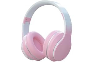 Usoun Słuchawki Bluetooth nauszne dla dzieci,bezprzewodowe słuchawki Bluetooth z mikrofonem,składany,bezprzewodowy/przewodowy zestaw słuchawkowy stereo,słuchawki dla dzieci dla chłopców, (Różowy)