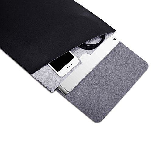 WALNEW 13.5 Microsoft Surface Book 13.5 Zoll Schutzhülle, Hülle, Case, Cover, mit Zwei-Taschen-Design mit Geschütztem Inneren und Externem Mousepad,Schwarz - 2