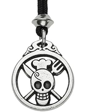 Handgemachte Piraten Koch Schwarz Pfote Sanji Zinn Anhänger (auf schwarzem Seil)