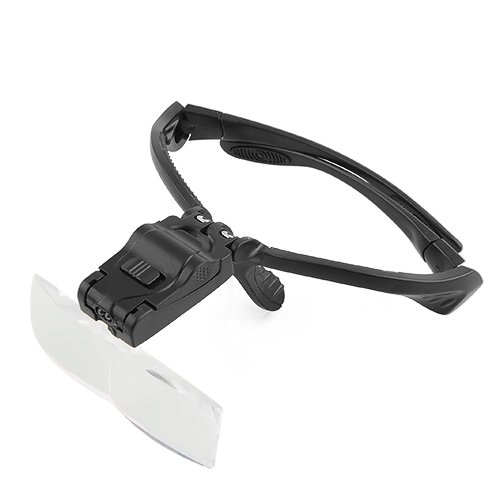 Amzdeal Lupenbrille Brillenlupe Lupe mit 2 LEDs 5 Linse Vergroesserung Reparatur Haltbar - 4