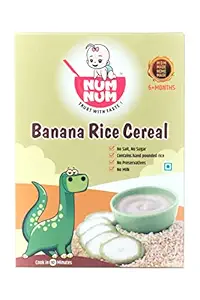 NUM NUM Banana Rice Cereal 100% Natural, Healthy and Tasty Breakfast Option for Kids, No preservatives, salt or sugar