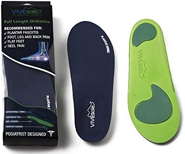 2 pairs Vivesole UK Orthotic insoles for plantar fasciitis and fallen arches (7-8.5)