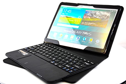 MQ – Galaxy Tab S 10.5 Bluetooth Tastatur Tasche mit Multifunktions-Touchpad | Hülle mit Bluetooth Tastatur und integriertem Touchpad für Samsung Galaxy Tab S 10.5 LTE SM-T805, Tab S 10.5 WiFi SM-T800) | Layout: Deutsch | Schwarz - 5