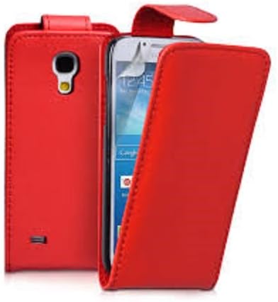 Vanilla Cloud's Samsung Galaxy S4 Red Leather Flip Case with Screen Protector